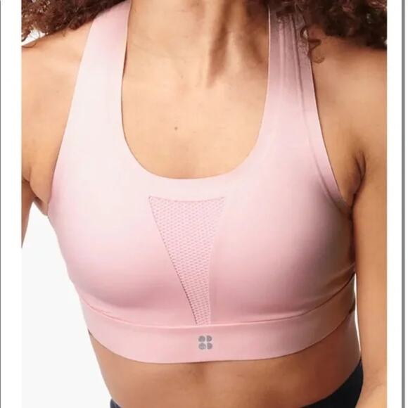 Sweaty Betty London All Train Strappy Back Pink Sports Bra Size 36A - Picture 1 of 6